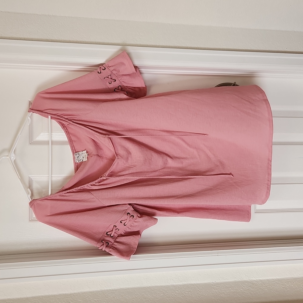 Plus size pink blouse